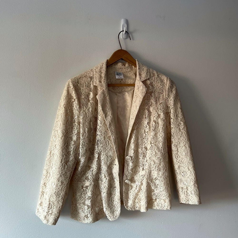 Vero Moda Cream Lace Blazer